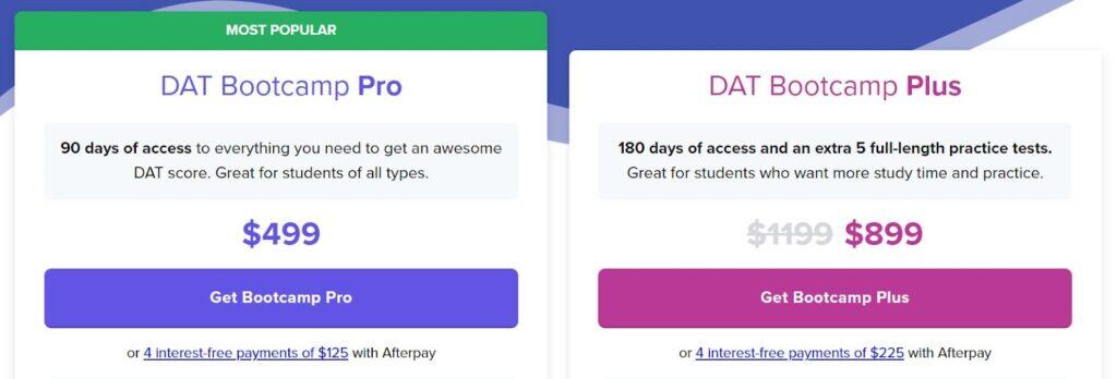 DAT Bootcamp Course Options