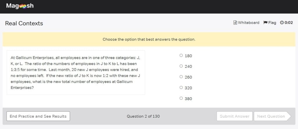 Magoosh GMAT Practice Questions