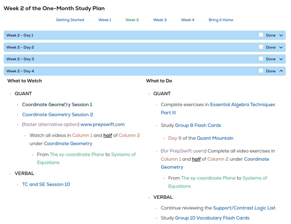 GregMat GRE Study Schedule