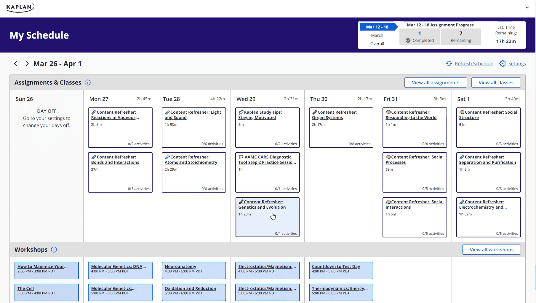 Kaplan MCAT Study Plan