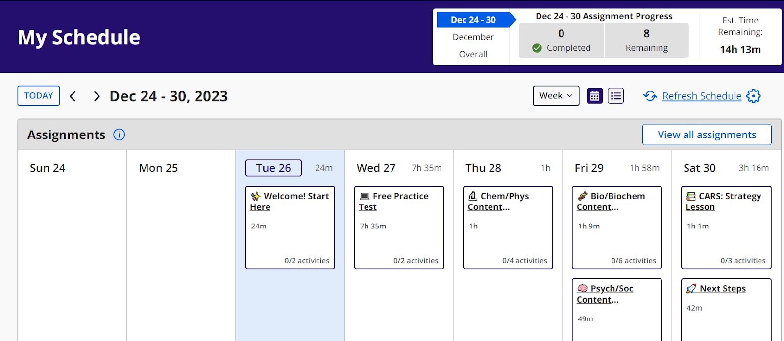 Kaplan MCAT Study Schedule
