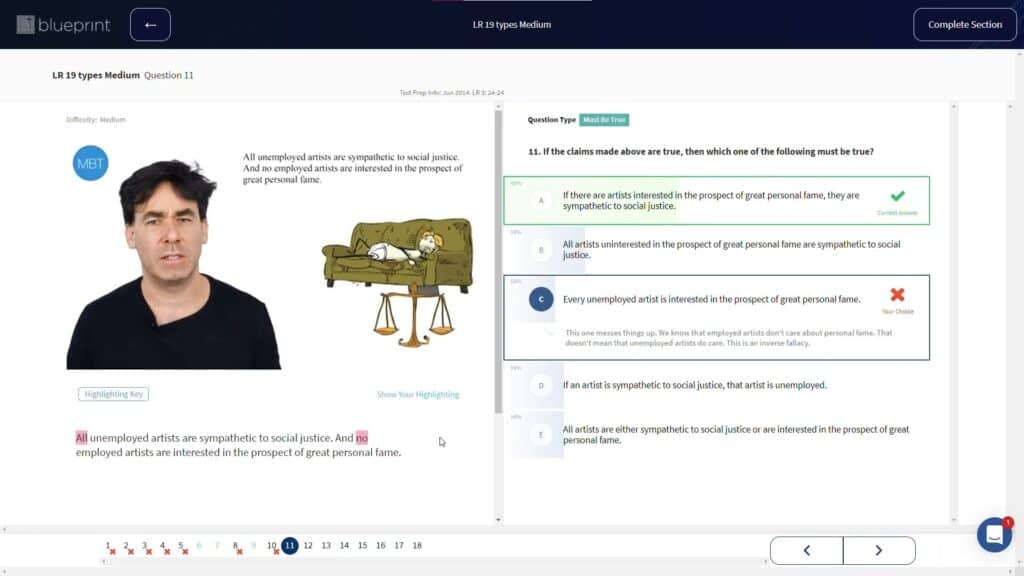 Blueprint LSAT Answer Explanations