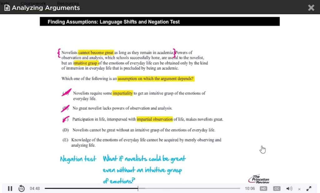 Princeton Review LSAT Video Lessons
