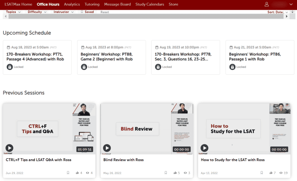 LSAT Max Office Hours Sessions