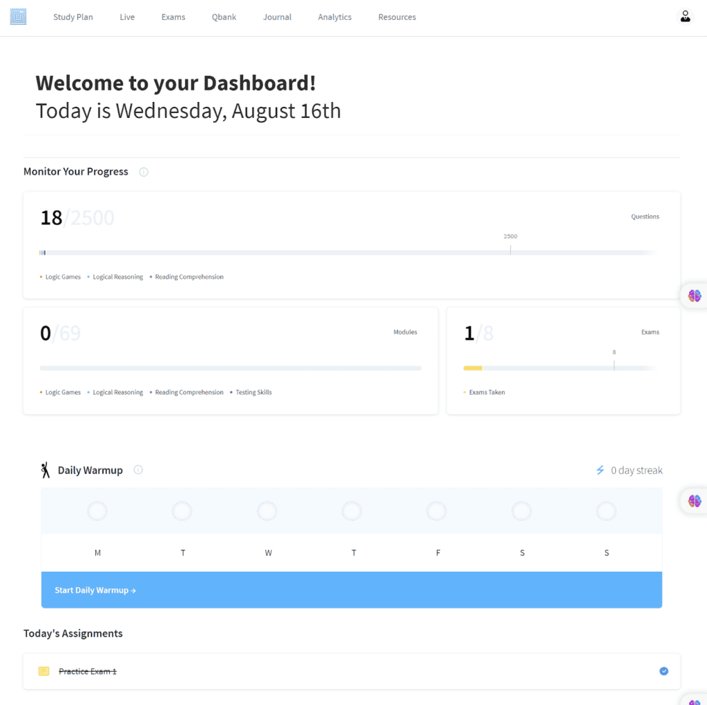 Blueprint LSAT User Interface