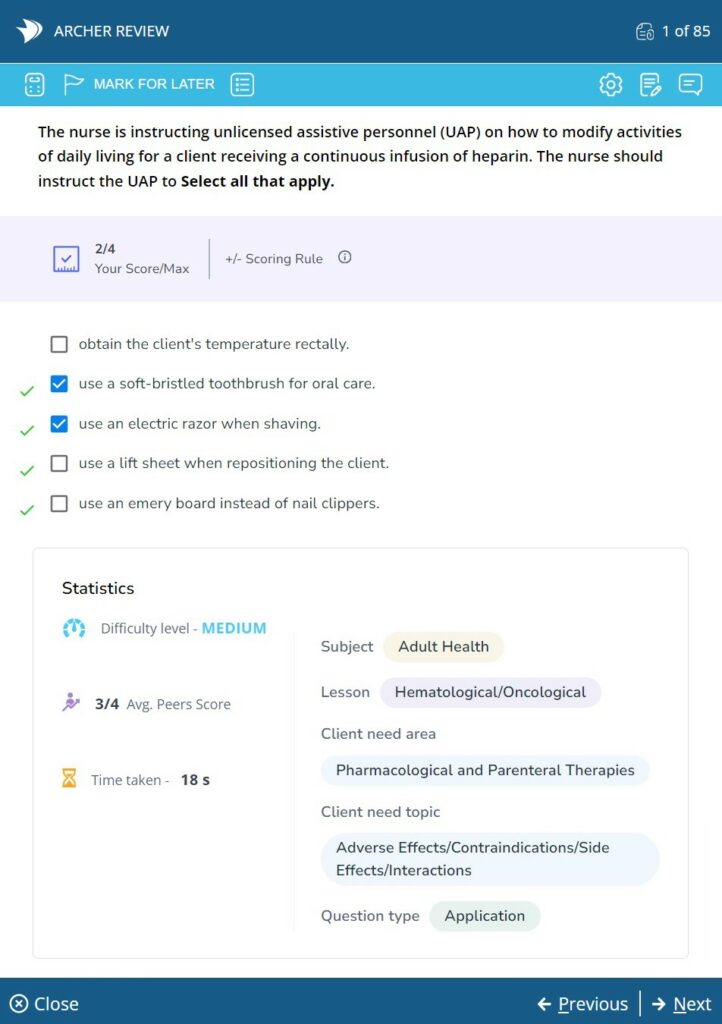 Archer Review NCLEX Readiness Exam