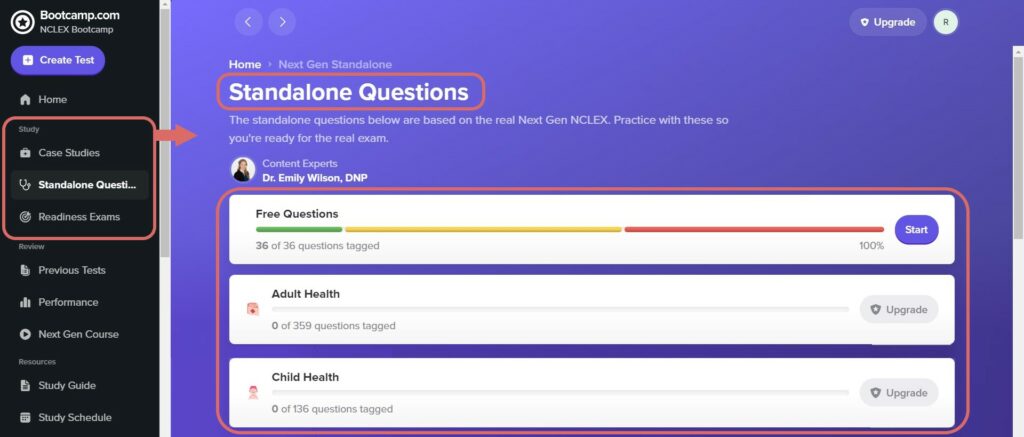 NCLEX Bootcamp QBank Organization