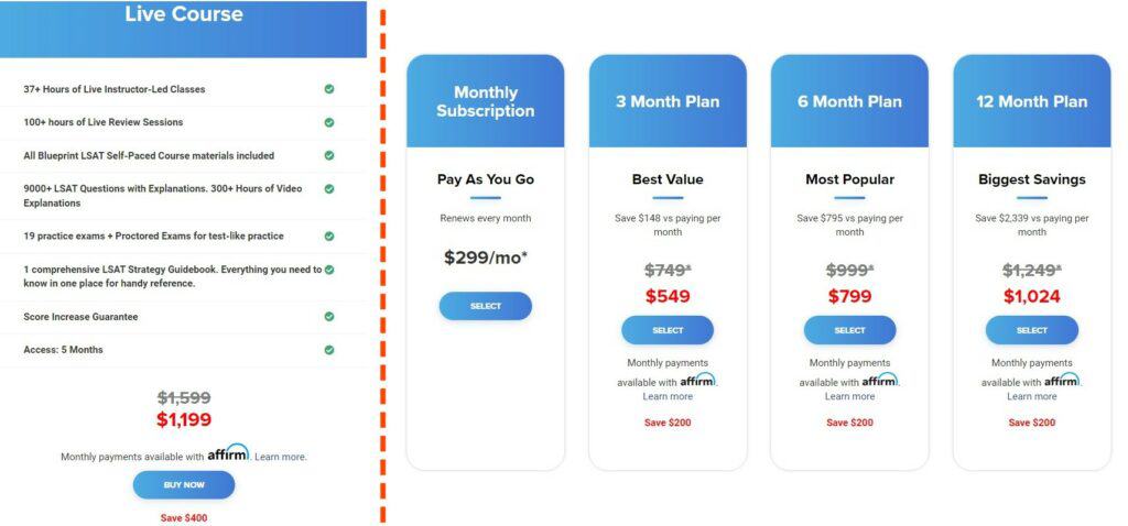 Blueprint LSAT Regular Promotions
