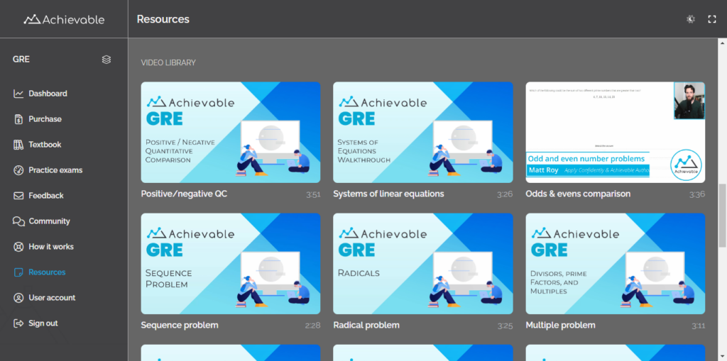 Achievable GRE Study Resources