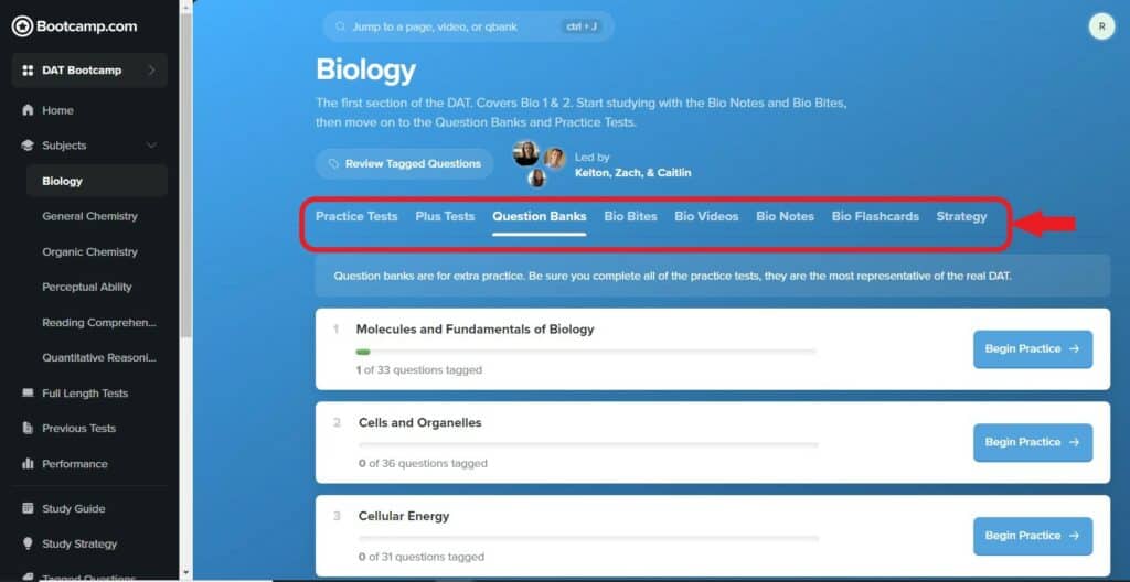 DAT Bootcamp Course Structure