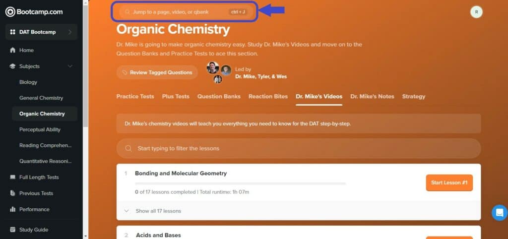 DAT Bootcamp Jump Bar