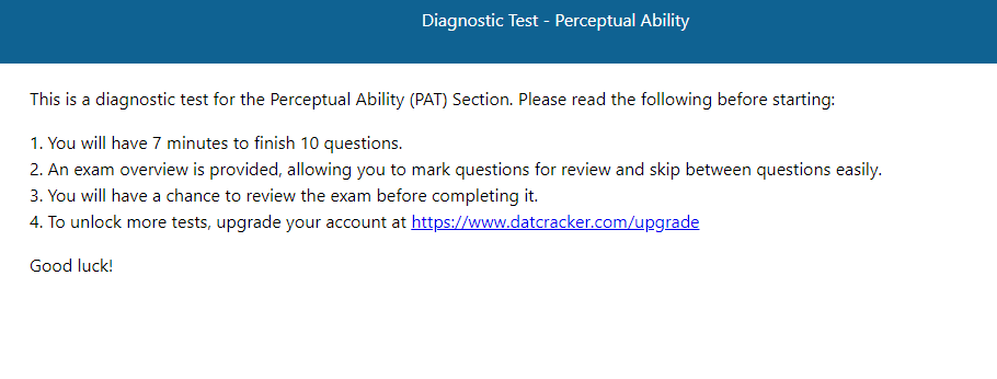 DAT Cracker PAT Practice Questions