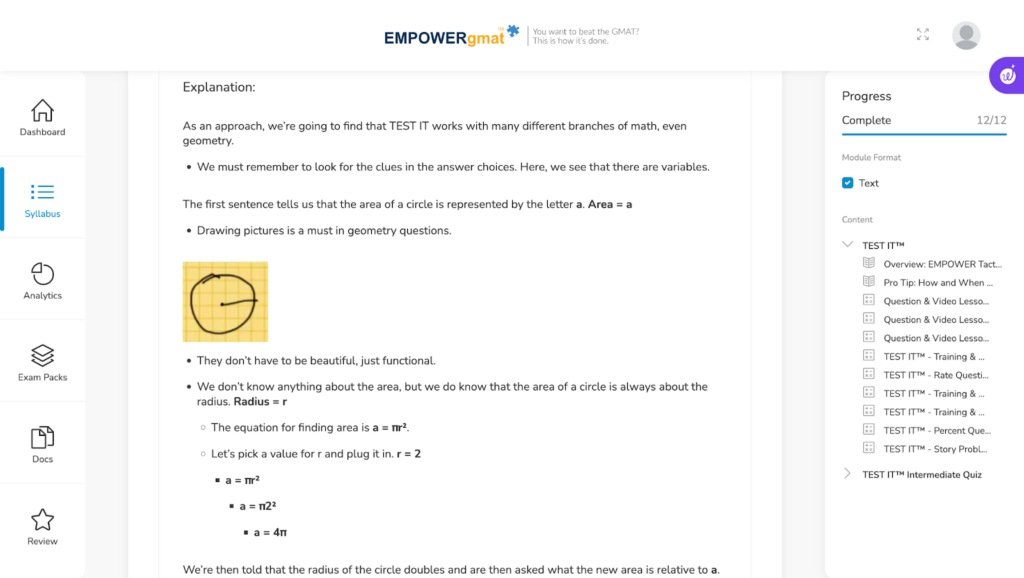 Empower GMAT Quant Test It