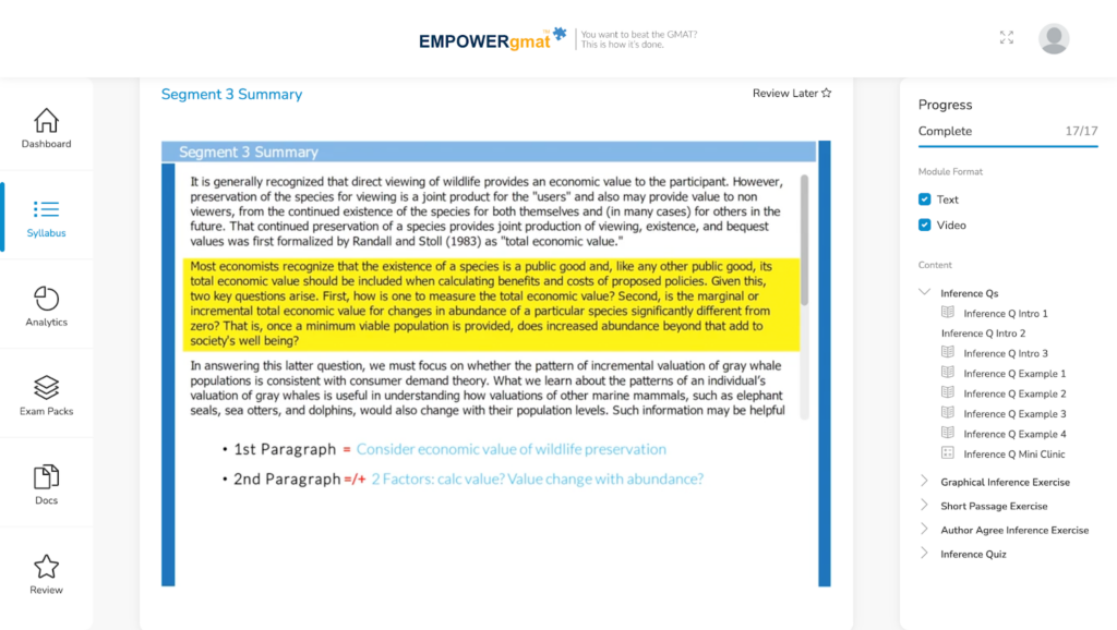 Empower GMAT Text-Based Lessons