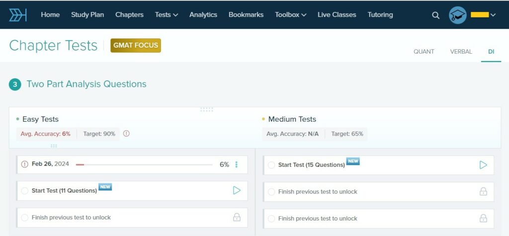 Target Test Prep GMAT Chapter Tests