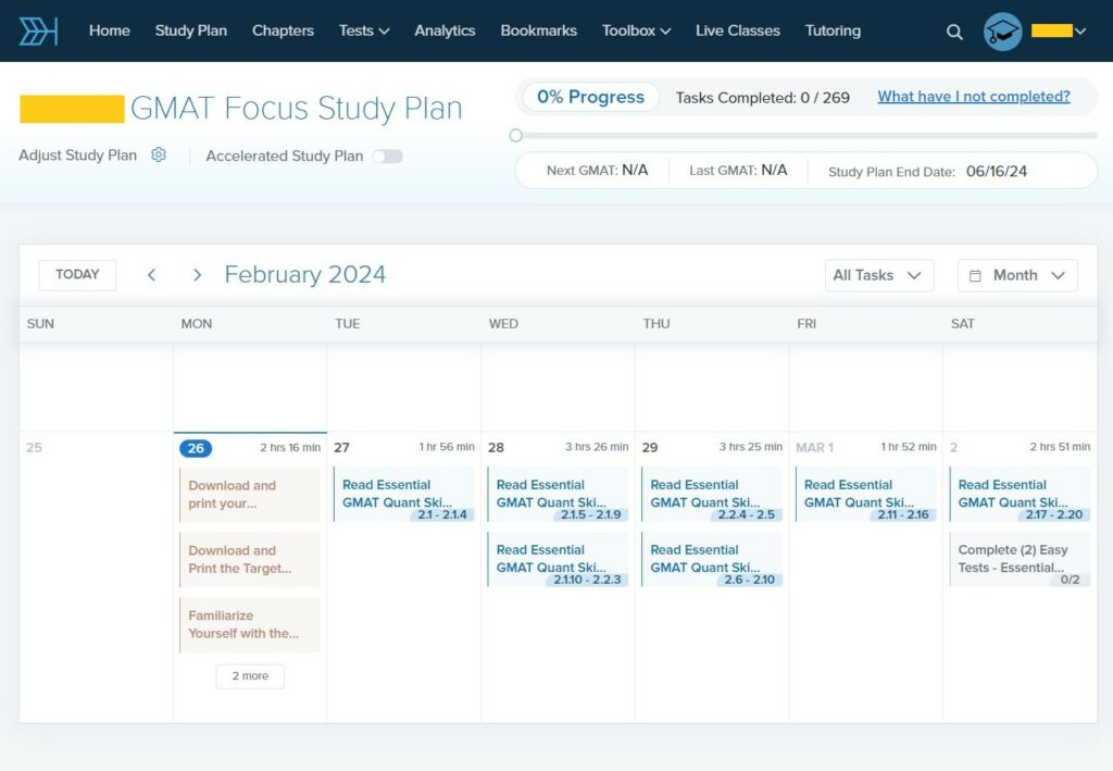 Target Test Prep GMAT Study Plan
