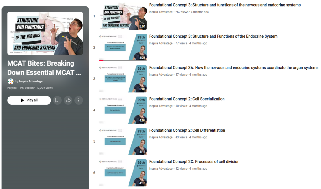 Inspira Advantage MCAT Recorded Lectures