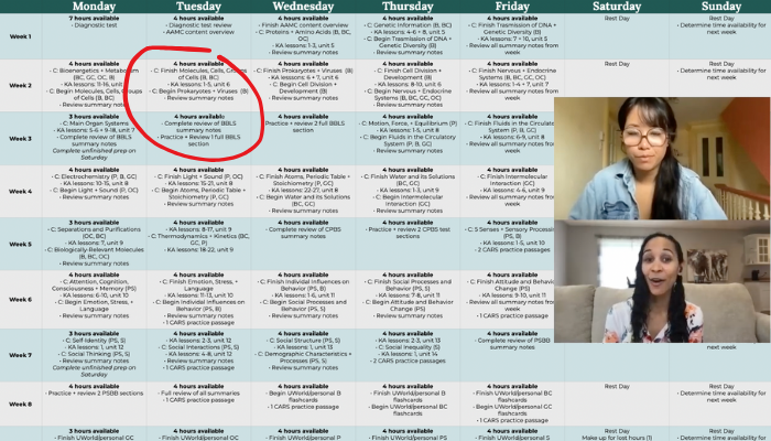 Inspira Advantage MCAT Study Plan