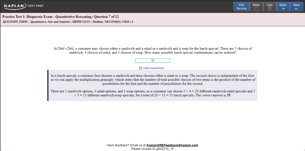 Kaplan GRE Answer Explanations