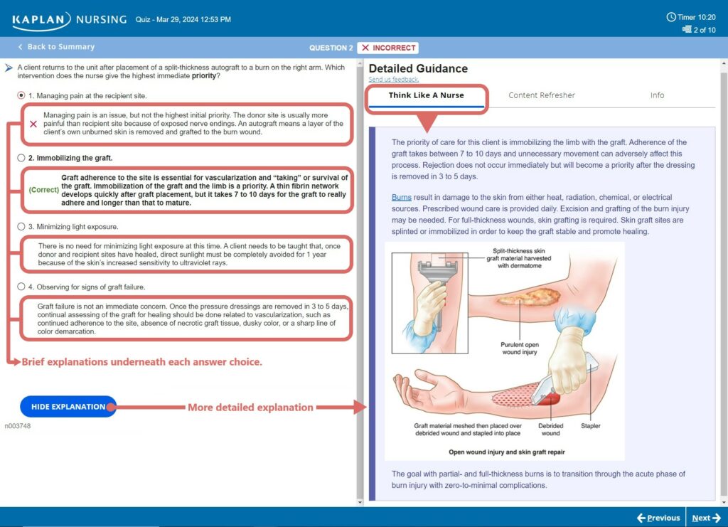 Kaplan NCLEX Answer Explanation