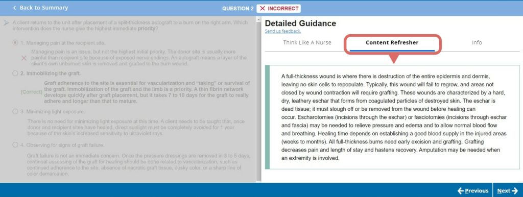 Kaplan NCLEX Content Refresher Explanation