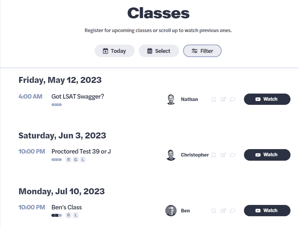 LSAT Demon Class Scheduling