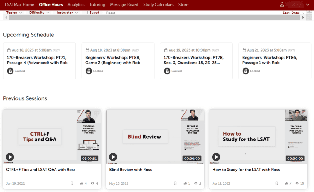 LSAT Max Office Hours Sessions