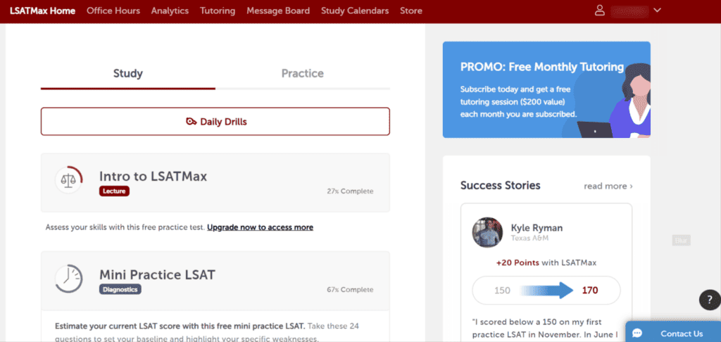 LSAT Max User Interface