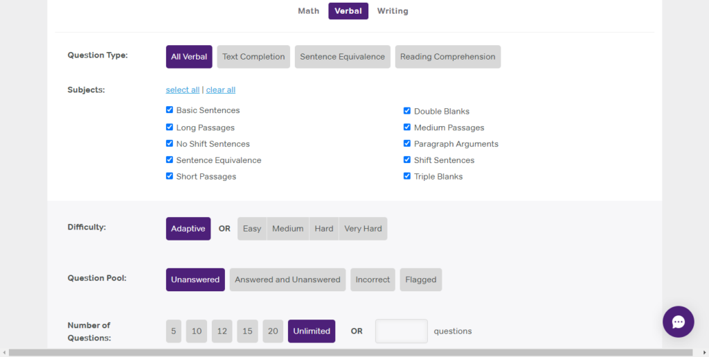 Magoosh GRE Custom Tests