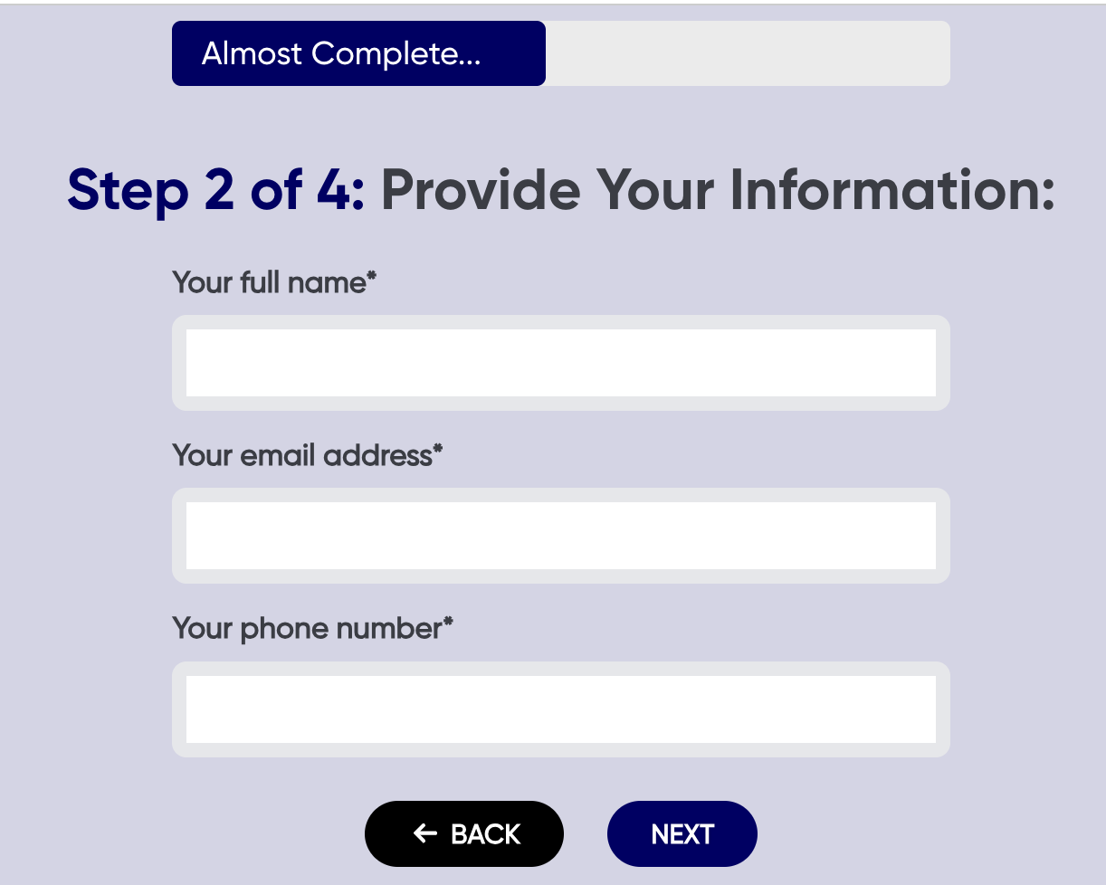 BeMo free strategy call signup step 2: provide your information