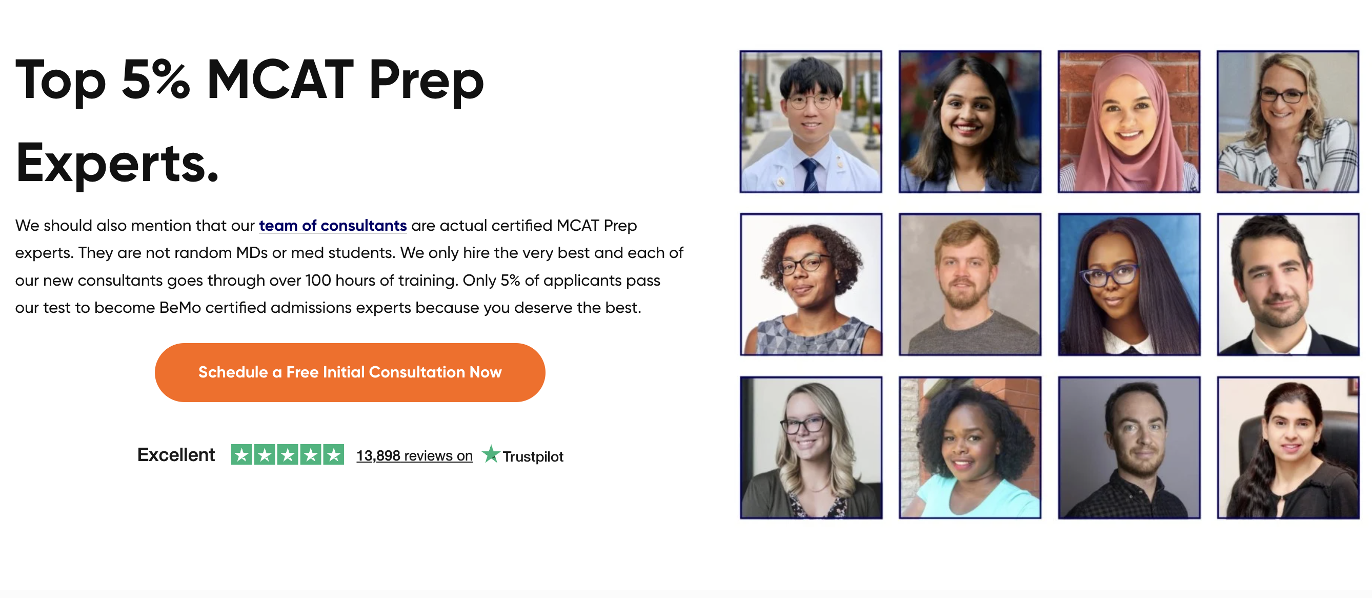 BeMo MCAT prep experts and consultant team