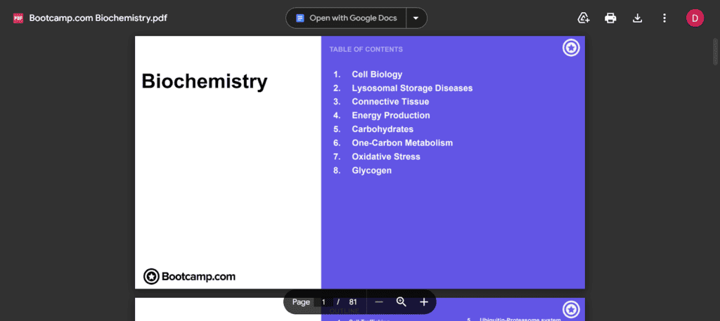 Med School Bootcamp Lesson Outline
