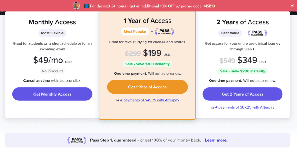 Med School Bootcamp Pricing