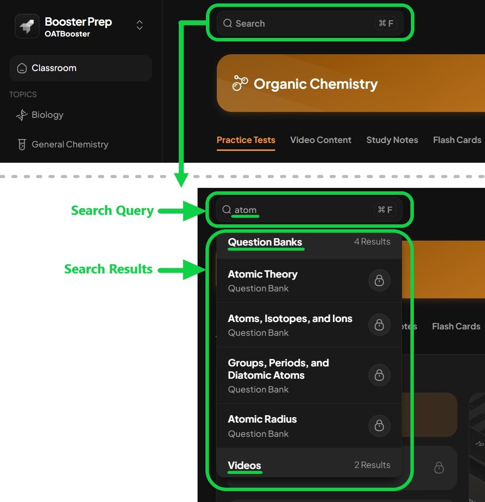 OAT Booster Search Function