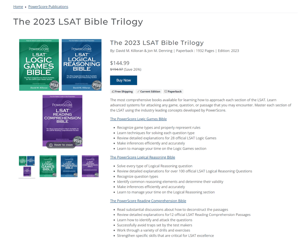 Powerscore LSAT Bibles
