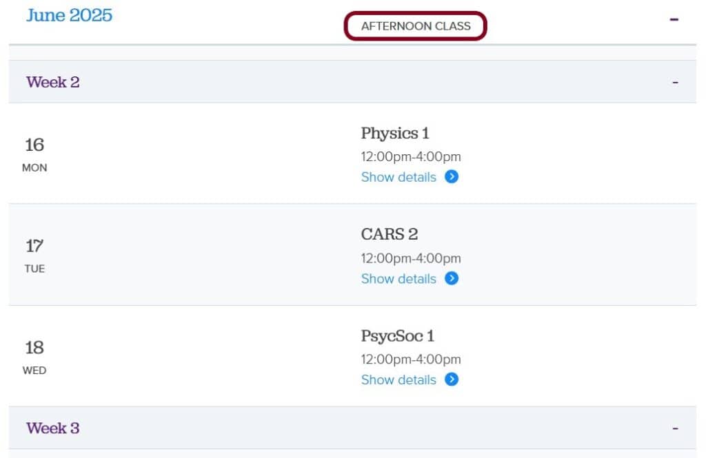 Prep101 MCAT Fixed Schedule