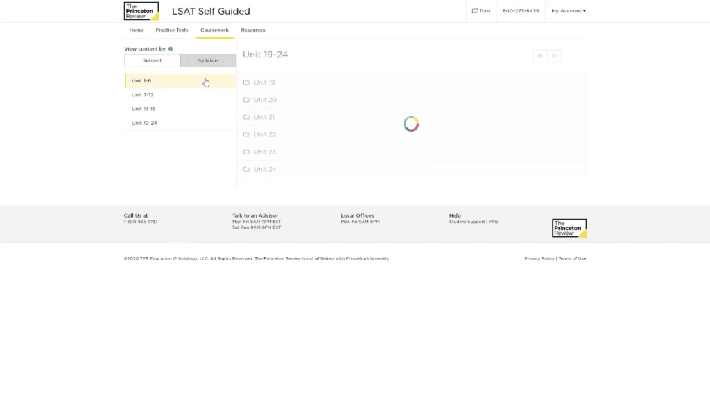 Princeton Review User Interface