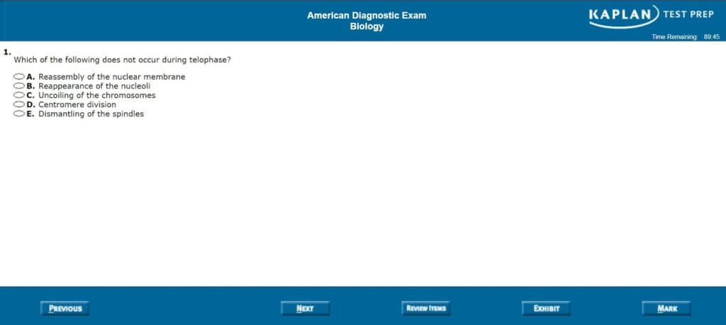 Kaplan DAT Free Practice Test